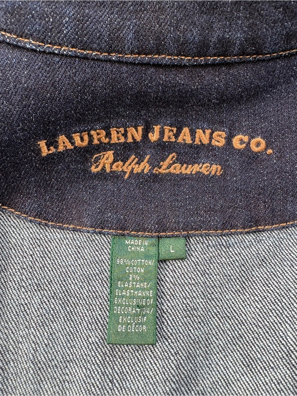Lauren Ralph Lauren Jean Riding Jacket Women’s Size Large Gold Hardware - Picture 8 of 8